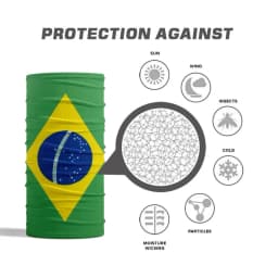 Brazil Flag Printed Cycling Head Bandana Anti-UV Fishing Scarf Unisex Neck Gaiter Seamless Face Cover Hiking Headwear Balaclava