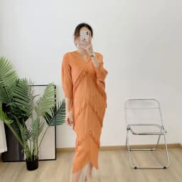 Fringe Fringed Skirt Summer New Solid Color V-neck Bat Sleeve Western-style Casual Party Dress Women's 2024 Hot Sale.