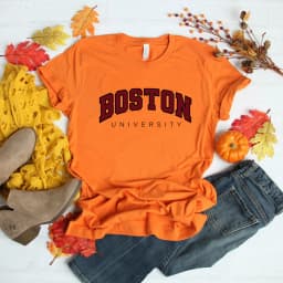 Boston University T Shirt Boston Graphic T Shirts Varsity College University Tshirts Ivy League Shirts Unisex Short Sleeves Tops