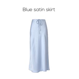 AP SS25 Women Ribbed Shirt V-neck Long Sleeve Top High Quality Satin Skirt Five Color