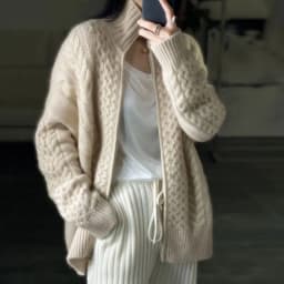 Autumn Winter New Thick Turtleneck Cashmere Knitted Cardigan Women Casual Knit Loose Wool Sweater Larg Size Female Jacket Tops