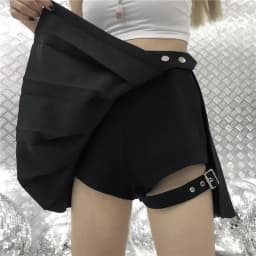 Red Pleated Skirts Streatwear plaid Side Button skirt womens Casual Mini Skirt All Match Women Short Skirt Fashion Tartan