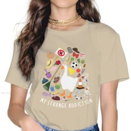 My Goose Addiction Women TShirt Untitled Goose Game Girls Graphic Tops 4XL Cotton Female T Shirt Funny Hipster Gift