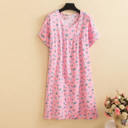 New 2026 Casual Vintage Summer Dress For Women Print Flowers Short Sleeve O-neck Dresses printing Ladies Party Dress