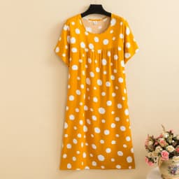 New 2026 Casual Vintage Summer Dress For Women Print Flowers Short Sleeve O-neck Dresses printing Ladies Party Dress