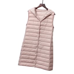 Schinteon Women Ultra Light Down Long Vest with Hood Casual Slim Waistcoat 90% White Duck Down Gilet New 2024 Fashion Hot Sale