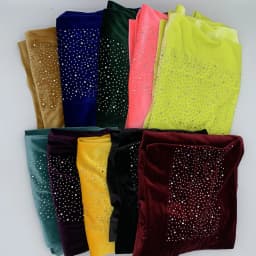 Rhinestone Velvet Muslim Scarf Hijab Ready to Wear Turban Caps African Hat Women's Head Wraps Female Headscarf Bonnet
