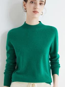 Women's Sweaters Pullovers 100% Merino Wool Knitwear Mock Neck Basic Casual Cashmere Autumn Winter Comfortable Clothing Tops New