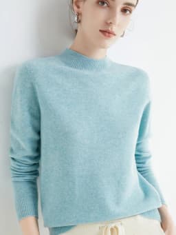 Women's Sweaters Pullovers 100% Merino Wool Knitwear Mock Neck Basic Casual Cashmere Autumn Winter Comfortable Clothing Tops New