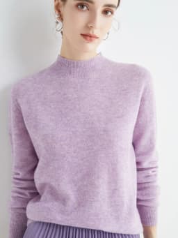 Women's Sweaters Pullovers 100% Merino Wool Knitwear Mock Neck Basic Casual Cashmere Autumn Winter Comfortable Clothing Tops New