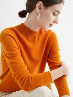 Women's Sweaters Pullovers 100% Merino Wool Knitwear Mock Neck Basic Casual Cashmere Autumn Winter Comfortable Clothing Tops New
