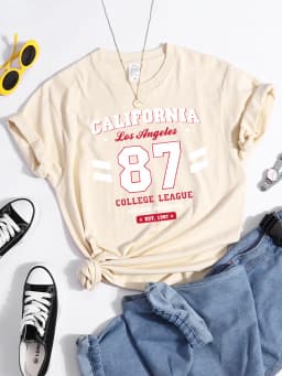 Los Angeles, California Est.1997 Street Letter T-Shirt Loose Round Neck Tee Shirt Harajuku Hipster T-Shirts Fashion Women Tshirt