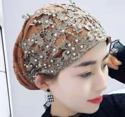 New Beading Women's Turban Cap Embroidery Fashion Female Head Wraps Muslim Headscarf Bonnets Cancer Chemo Hat