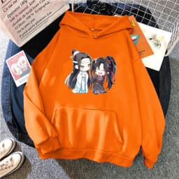 Pink Anime Mo dao zu shi Hoodie Winter Clothe Women Oversize Crewneck Sweatshirt Kawaii Clothing Aesthetic The Untamed Sudaderas