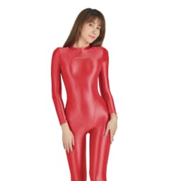 AMORESY Sexy Shiny Long Sleeve Full Length Oil Tights Smooth Running Overalls Yoga Zentai Casual Sport Suits Jumpsuits Catsuits