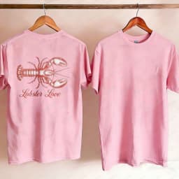 Lobster Love Tee Fisherman T-Shirt New England Fisherman Aesthetic TShirt Coastal Vibes Apparel Beach Retro Tshirt Y2k Tops Tee