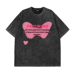 Hirsionsan Y2k Quality Oversized Acid Washed T Shirt Women Vintage Print T-shirts Streetwear Wash Tee Girl Luxury Brand Tops