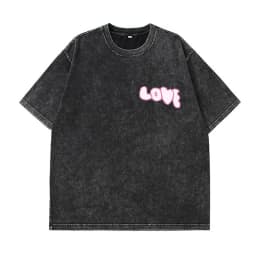 Hirsionsan Y2k Quality Oversized Acid Washed T Shirt Women Vintage Print T-shirts Streetwear Wash Tee Girl Luxury Brand Tops