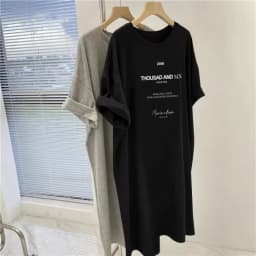 M-4XL Oversized Printed Casual Long T-Shirt Dress Summer Short Sleeve Korean Female Maxi Dress Clearance Vestidos De Mujer