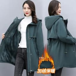 New Female Parka 2026 Winter New Korean Plush Thicken Women's Cotton Jacket Ladies Warm Hooded Coat Mid Length Casual Overcoat