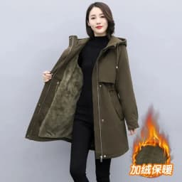 New Female Parka 2026 Winter New Korean Plush Thicken Women's Cotton Jacket Ladies Warm Hooded Coat Mid Length Casual Overcoat