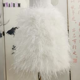 100% Ostrich Feather Length 50cm Women's Stretch Skirt Birthday Party Dress Multicolor Can Be Customized
