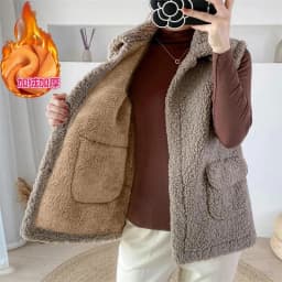 Faux Lamb Wool Thick Velvet Thickened Vest Jacket Female 2026 Autumn Winter Ladies Korean Outwear Waistcoat Vest Tops Women Warm