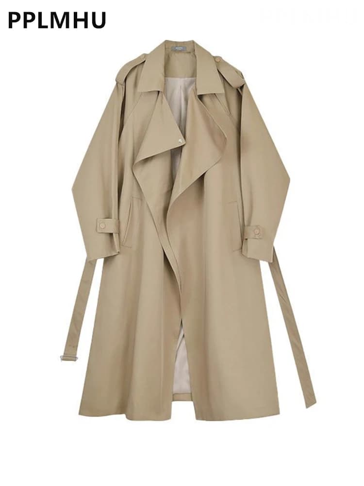 Fall Winter Thicken Khaki Long Trench Coats Women Casual Loose Cotton Padded Lined Gabardina Parkas New Warm Windbreaker Jacket