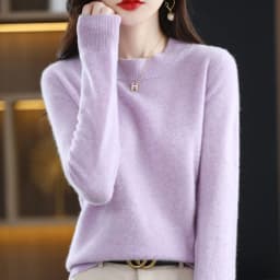 100% Merino Wool Sweater Women Half-high Collar Pullover Autumn Winter Casual Knit Tops Solid Female Cashmere Soft Knitwear