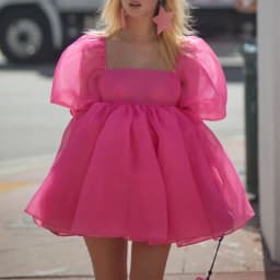 Women's Clothing Puffy Dresses y2k Aesthetic Solid Color Square Neck Bubble Sleeve Dress Sweet 2000s Party Dresses Streetwear