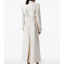 Winter Warm Women Woolen Coat Fashion White Turn-Down Collar Long Wool Coat With Belt