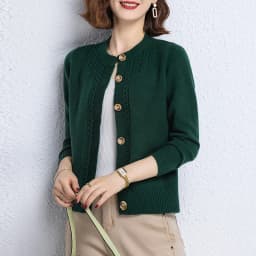2025 New Round Neck Autumn Winter Knitted Cardigan Middle Aged Mother Knitwears Buttons Women's Sweater Coat свитер жен