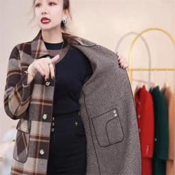 Double-Sided Plaid Coat For Women's Mid Length 2026 New Autumn and Winter New Korean Version Double-Sided Woolen Coat for Women