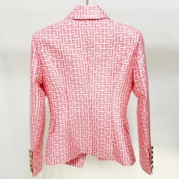 HIGH STREET Newest 2026 Designer Jacket Women Lion Buttons Double Breasted Slim Fitting Monogram Jacquard Blazer