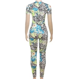 STYLISH LADY Floral Leopard Printed Jumpsuits 2025 Summer Women Short Sleeve O Neck Bodycon Sexy Club Party Street Overalls