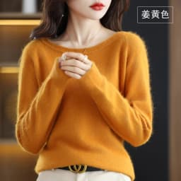 Autumn and Winter New Women's Sweater 100% Mink Cashmere Women's O-Neck Pullover Casual Knitting Basic Fashion Oversize Top