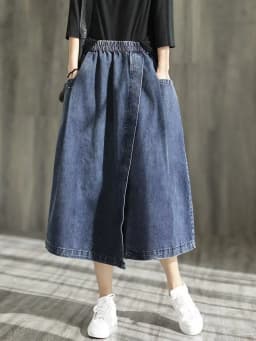 Amax LuluE 2024 Spring New Streetwear Womens Fashion Vintage Loose Denim Skirts Females Luxury Classic Leisure Harajuku Clothing