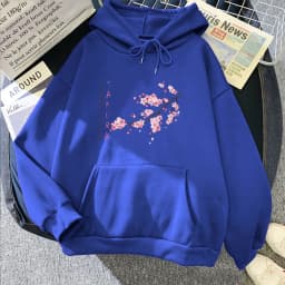 Japanese Blossom Sakura Printing Hoodies Female Casual Long Sleeve Sweatshirt with Pocket Women/Men Winter Comfortable Pullovers