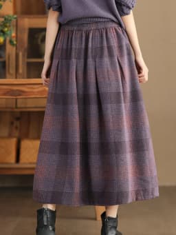 Amax LuluE Winter Fashion Streetwear Womens Loose Plaid Classic Vintage Leisure Skirts Females Luxury Elegant Harajuku Clothes