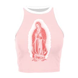 NADANBAO Our Lady of Guadalupe Crop Top Girl Sleeveless Mini Top Women O-neck Sexy Vest Virgin Mary Streetwear Spring Summer