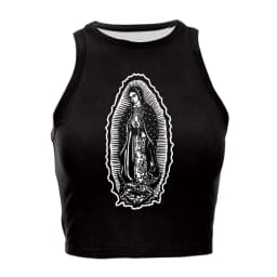 NADANBAO Our Lady of Guadalupe Crop Top Girl Sleeveless Mini Top Women O-neck Sexy Vest Virgin Mary Streetwear Spring Summer