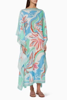 Women's Murah Kaftan Batik Cover Up Loose V-neck bohemian dress plus size Beach Dress Print Floral Maxi Dress
