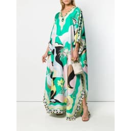 Women's Murah Kaftan Batik Cover Up Loose V-neck bohemian dress plus size Beach Dress Print Floral Maxi Dress