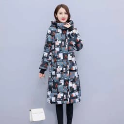 New Fashion Cool Camouflage Print Long Jacket for Women Bubble Coat Winter Thick Warm Outerwear Puffer Overcoat