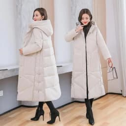 2022Winter New Women Fashion Korean Loose Mid-length Section The Knee Coat Fashion Black Down Cotton Jacket Female Thick A823