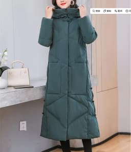 2022Winter New Women Fashion Korean Loose Mid-length Section The Knee Coat Fashion Black Down Cotton Jacket Female Thick A823