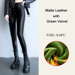 BIVIGAOS Autumn Winter Velvet PU Leather Leggings Women Sexy High Waist Fleece Matte Leather Leggings Thick Warm Leather Pants
