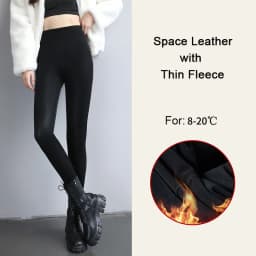 BIVIGAOS Autumn Winter Velvet PU Leather Leggings Women Sexy High Waist Fleece Matte Leather Leggings Thick Warm Leather Pants