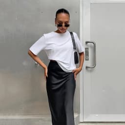 Elegant Satin Black Trumpet Skirts Fashion Slim High Waist Skirts Women Female 2024 Solid Office Long Skirt Spring Summer