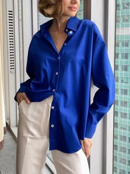 Women's Shirt Beautiful Cotton Oversized Candy Colors Shirts & Blouses Long SleevesSolid Green Blouses for Women Fashion 2026